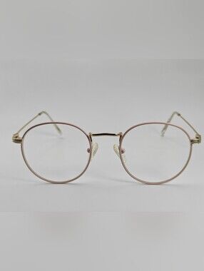 Wistful Children's Frame Round Metal Eyeglasses in Blush Pink and Gold.